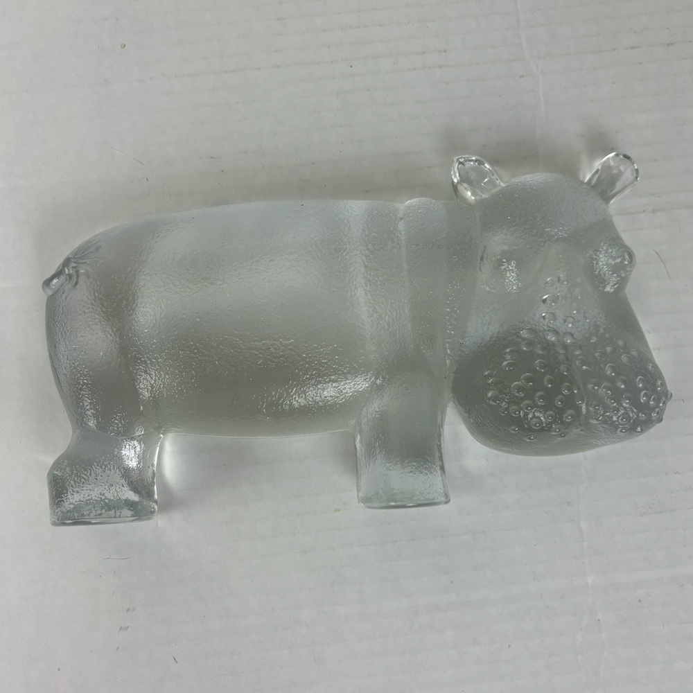 Kosta Boda Bertil Vallien-Zoo Collection glass Hippo-vintage-70s - Picture 3 of 12